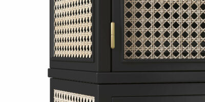 Black Rattan Mid Cent Cabinet Detail Render 400x200